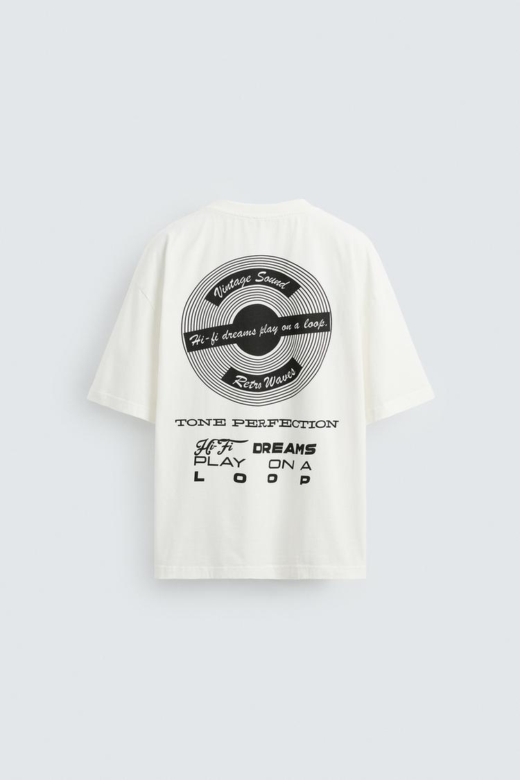 Zara Printed Graphic T-Shirt– White