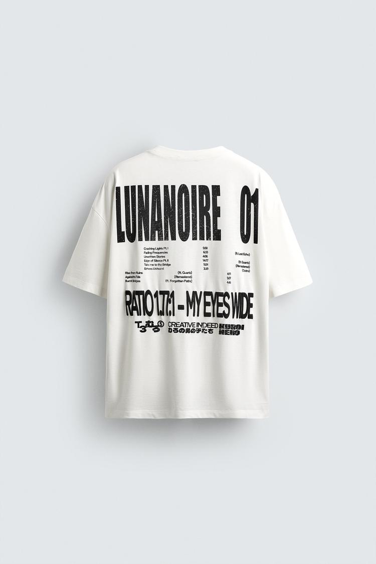 Zara Graphic Text T-Shirt- White