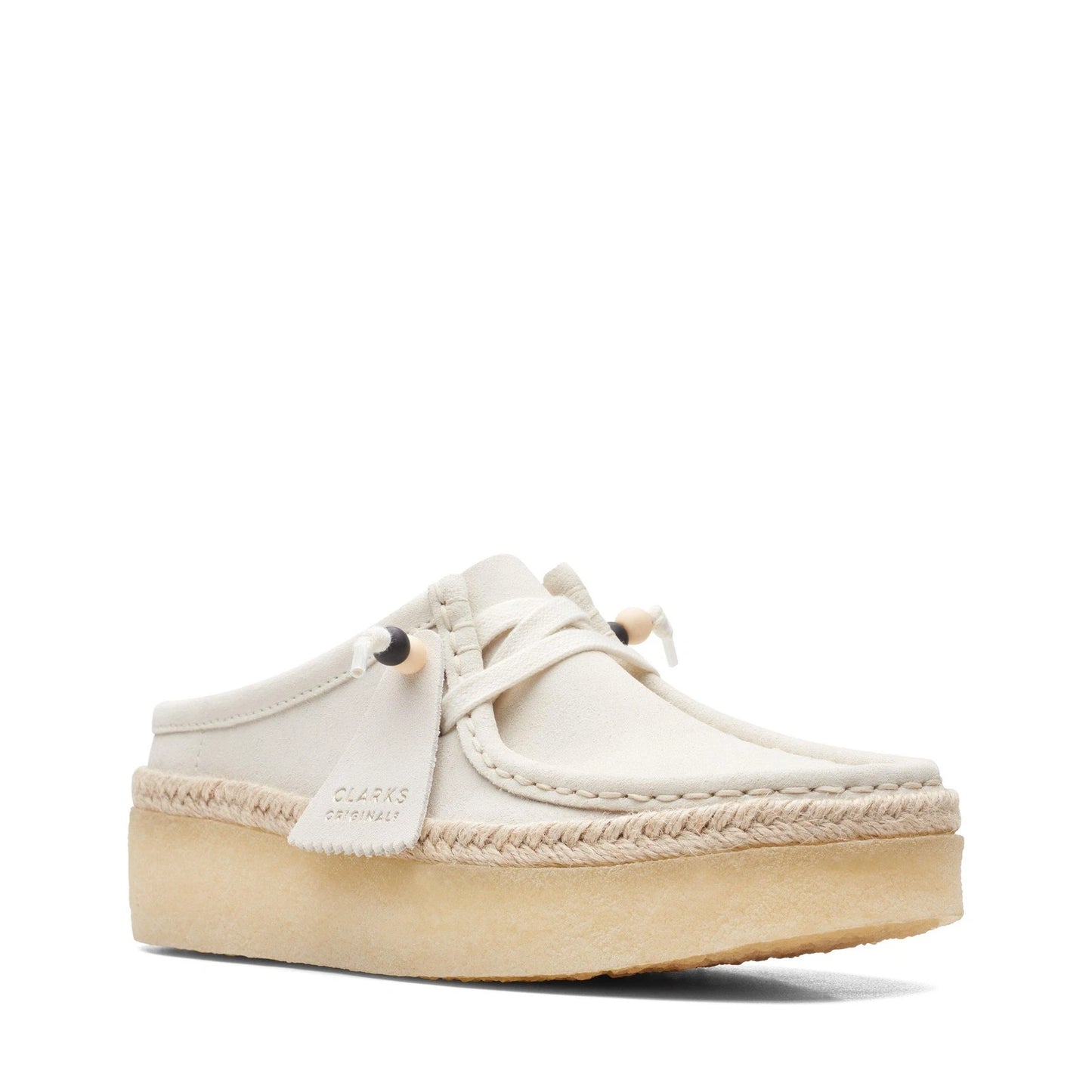Clarks Originals Women’s Wallabee Moccasin Cup Lo – White Suede Casual Shoes