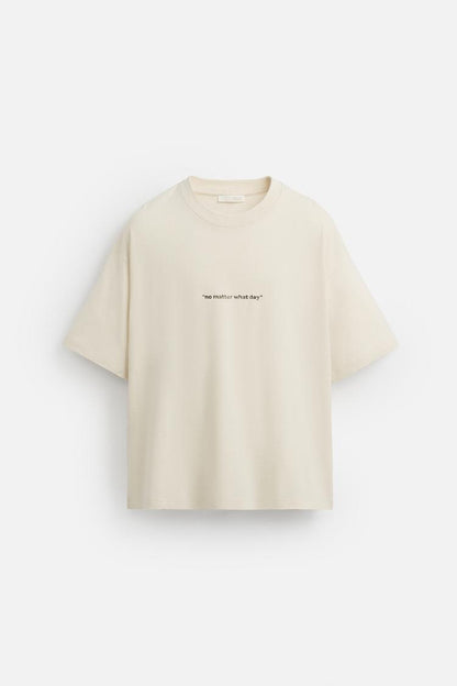 Zara Washed Print T-Shirt, Ecru