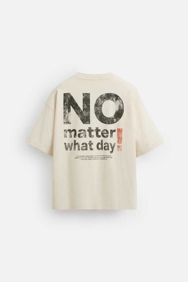 Zara Washed Print T-Shirt, Ecru