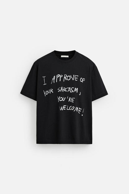 Zara Relaxed Fit Text Print T-Shirt – Black