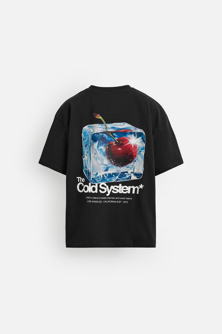 Zara Combined Print T-Shirt- Black