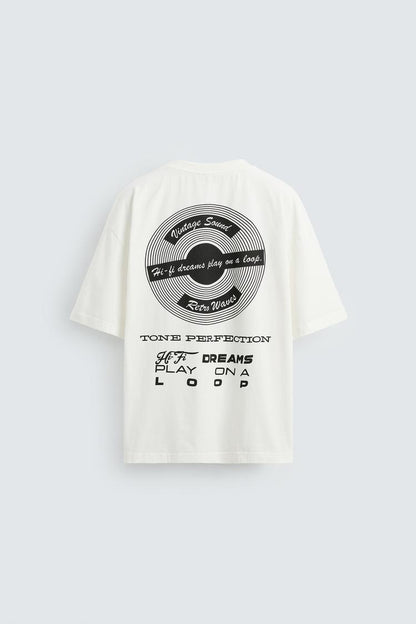 Zara Printed Graphic T-Shirt– White