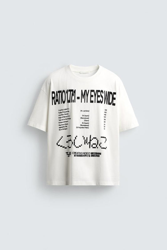 Zara Graphic Text T-Shirt- White