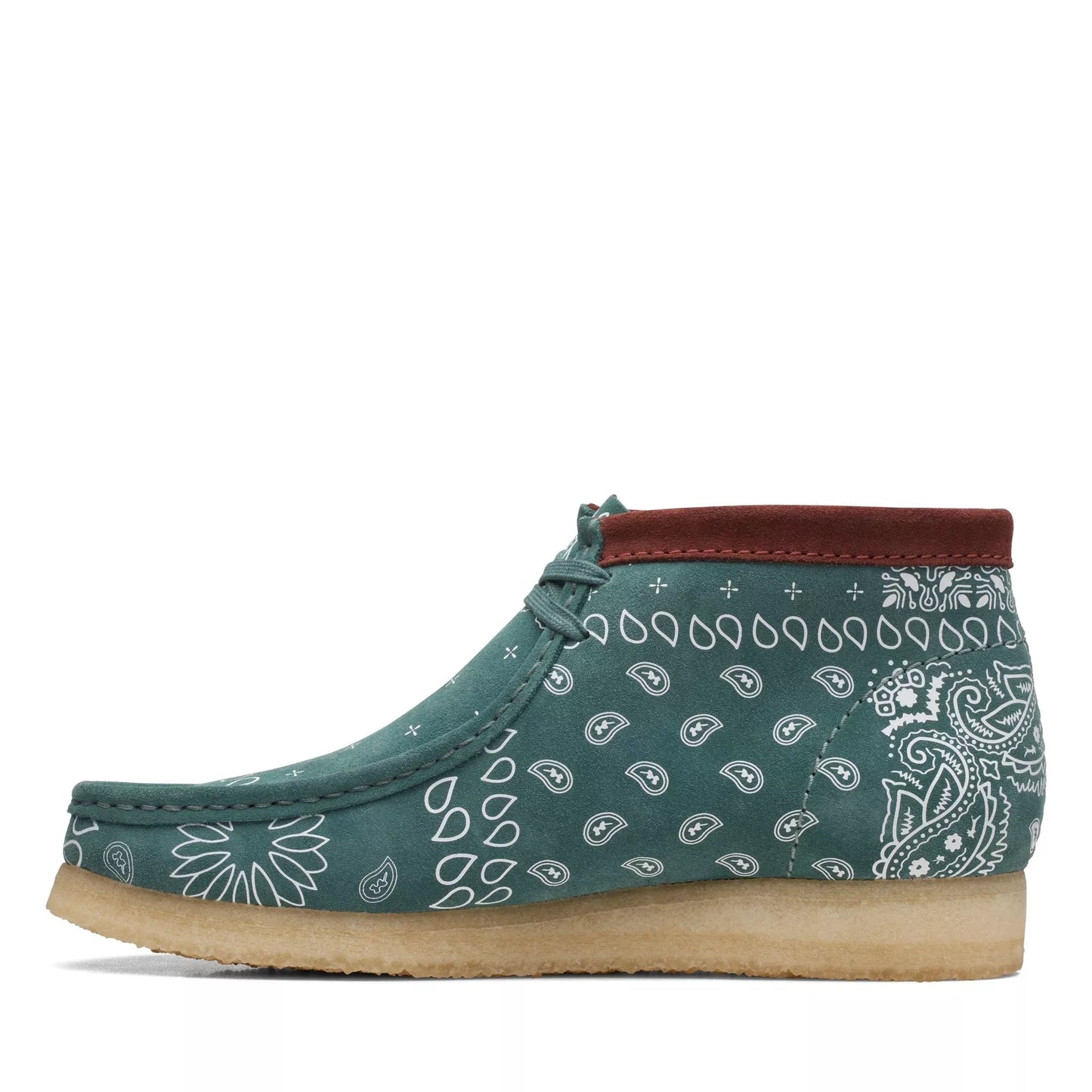 Clarks Originals Men's Wallabee Moccasin Boots – Green Suede Casual Footwear