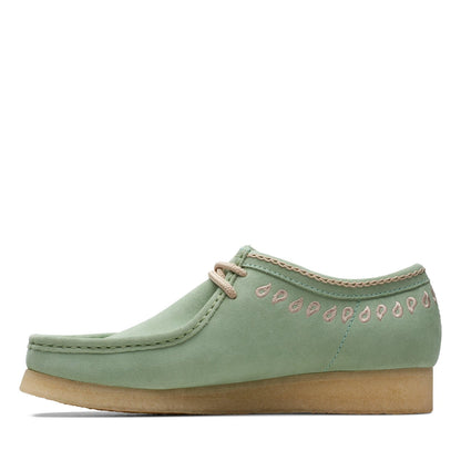 Clarks Originals Men’s Wallabee Moccasin – Green Suede Casual Shoes