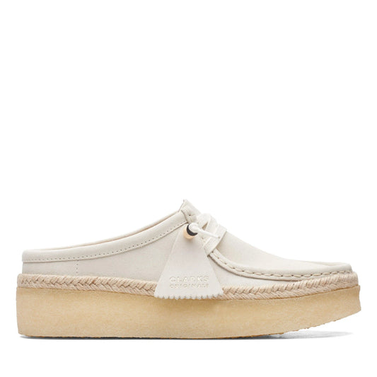 Clarks Originals Women’s Wallabee Moccasin Cup Lo – White Suede Casual Shoes
